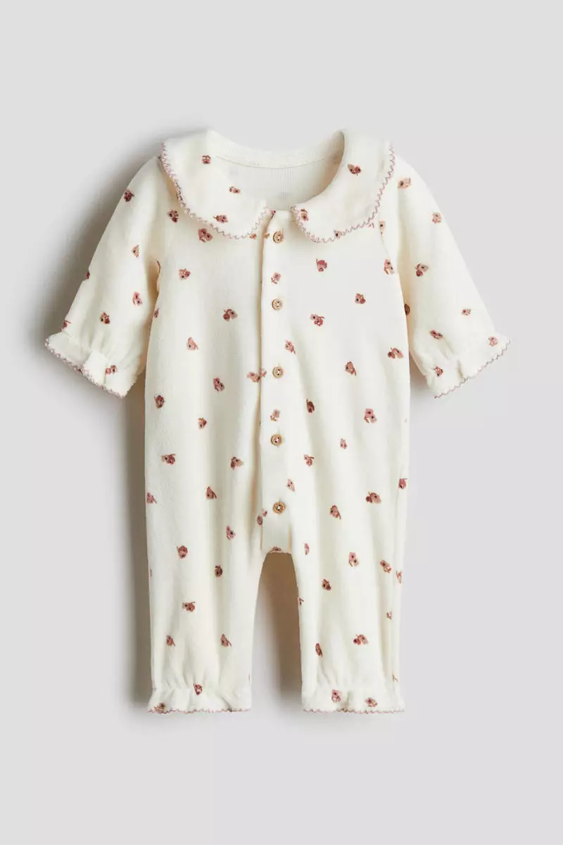 Cotton velour romper suit