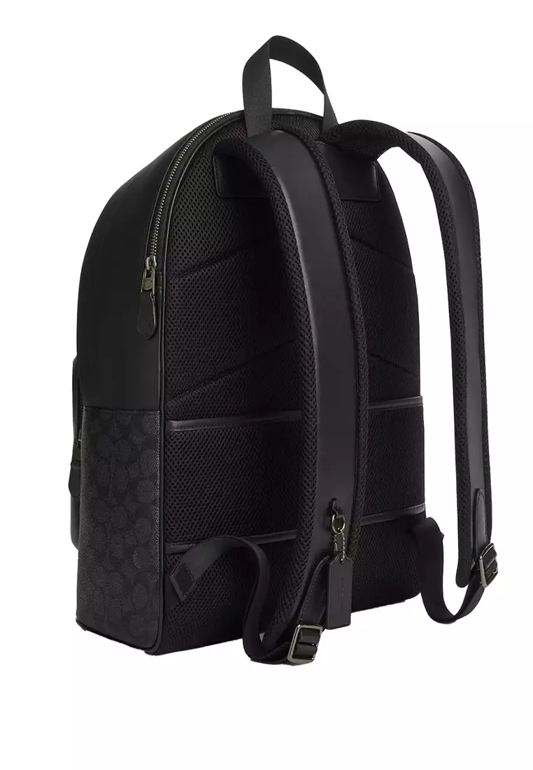 Buy Coach COACH West Backpack In Signature Canvas Charcoal/Black