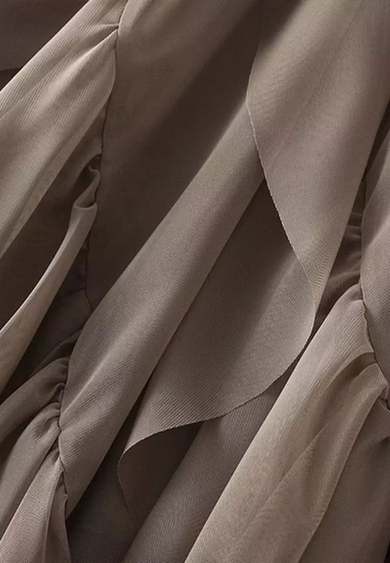 荷葉邊紗半身長裙 AF-D8808