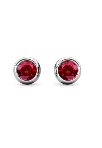 Her Jewellery red Birth Stone Moon Earring January Garnet WG - Anting Crystal Swarovski by Her Jewellery AC6B5ACF6EB879GS_1