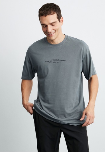 GRIMELANGE grey FRANK Men Grey T-shirt 4D54DAAB985840GS_1