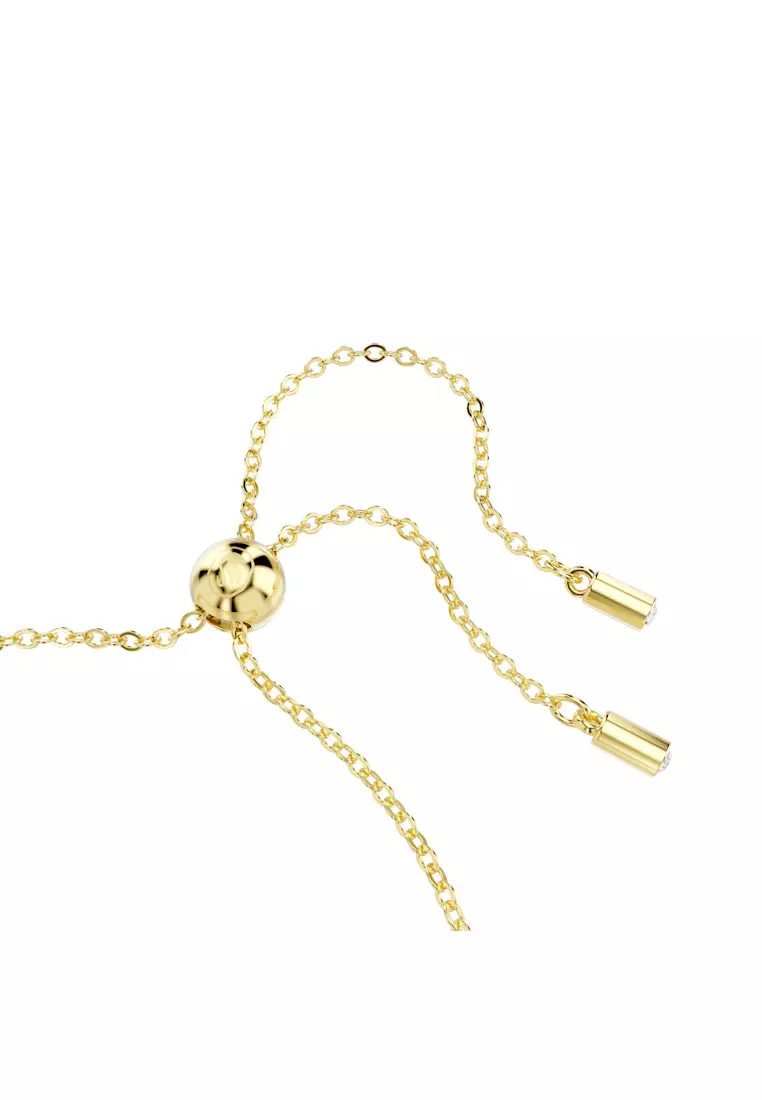 Matrix Tennis bracelet, Mixed cuts, Caramel, Gold-tone plated