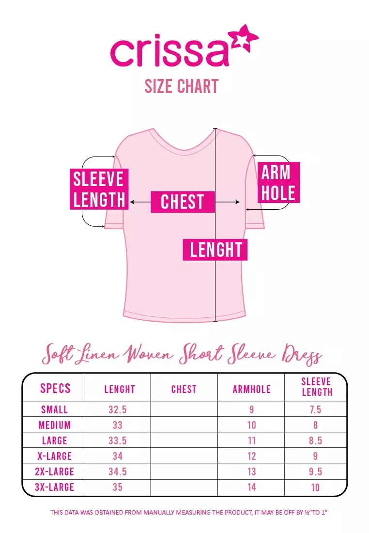 Soft Linen Woven Short Sleeves Dress