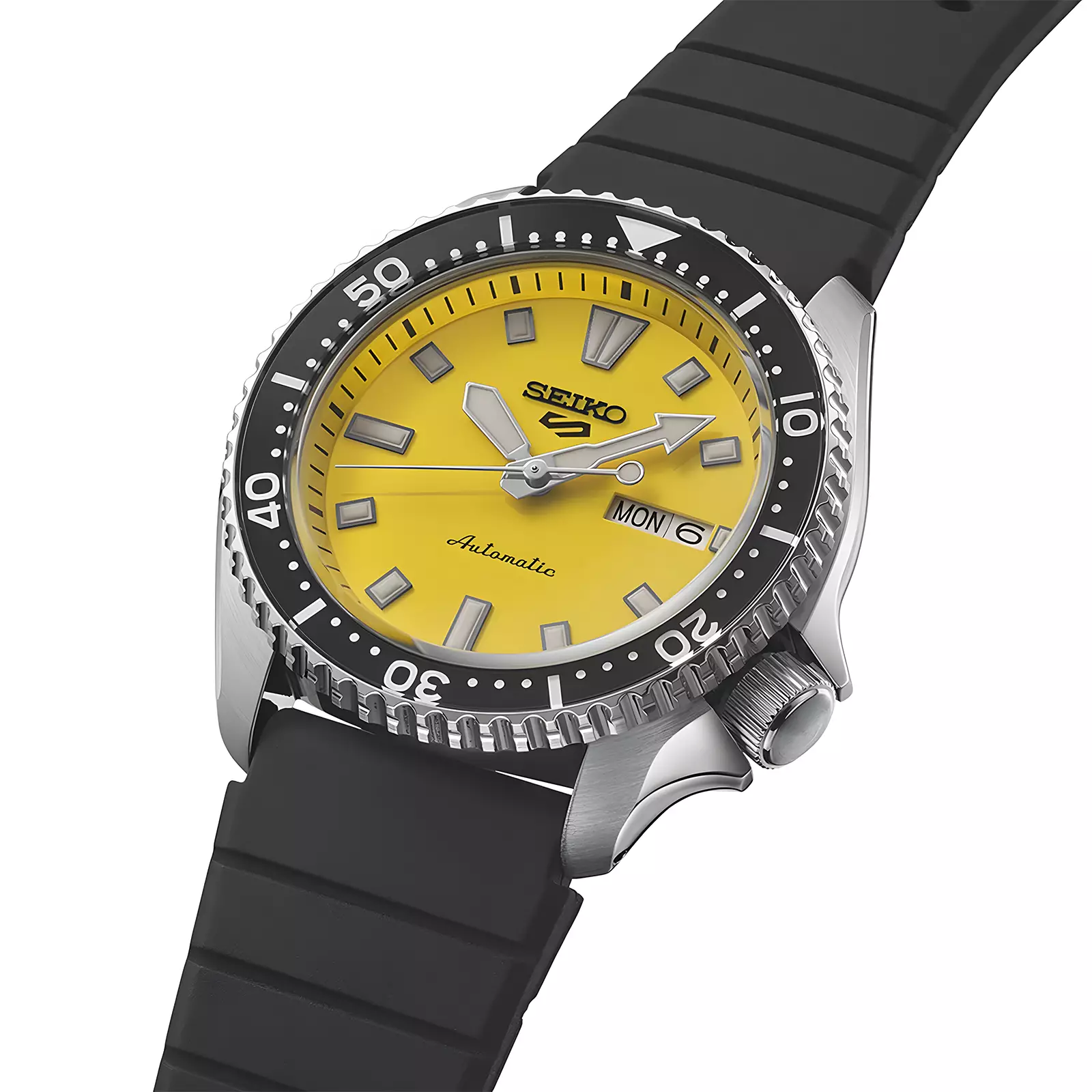 Seiko 5 Sports - Jam Tangan Automatic Pria - Yellow Black - Rubber Band - SRPL87K1