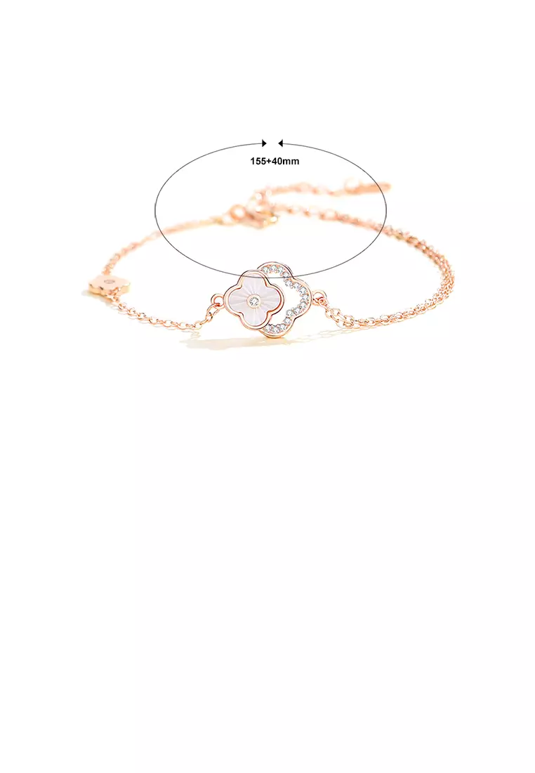 White discount clover bracelet