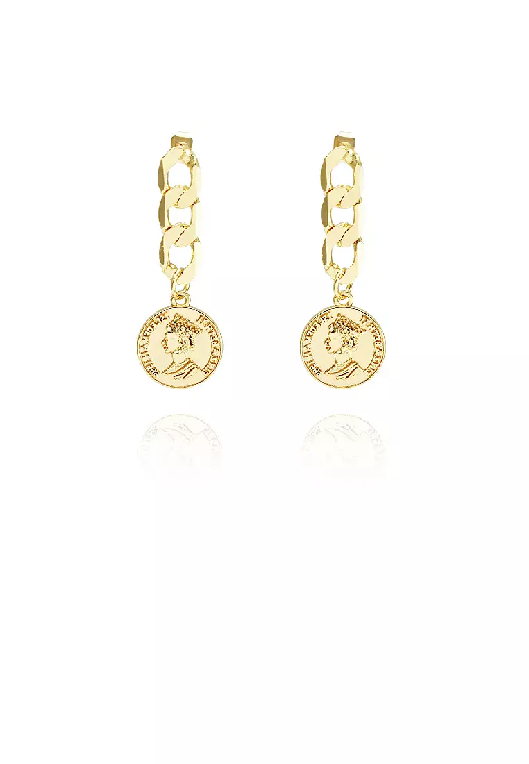 Buy Glamorousky Simple Fashion Plated Gold Queen Coin Tassel