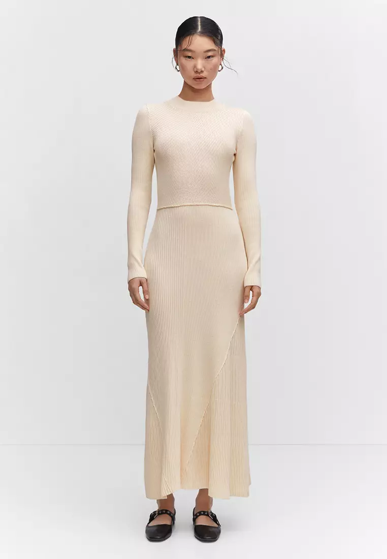 Mango knit long store dress