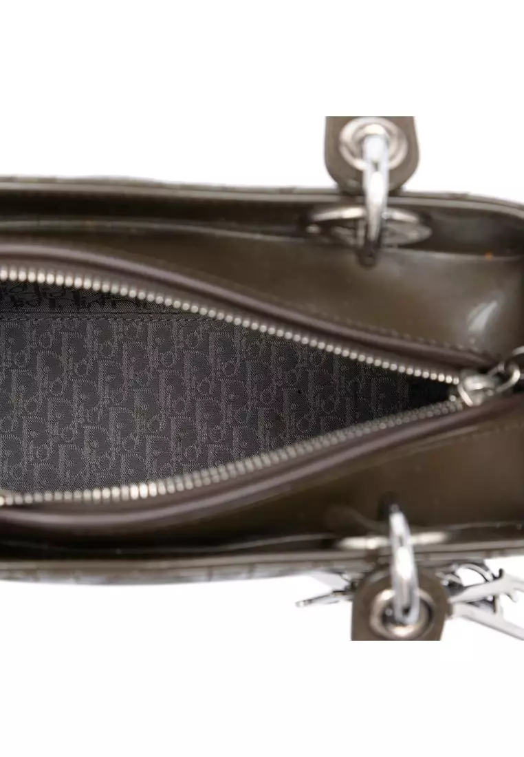 Pre-Loved Dior Medium Patent Cannage Lady Dior