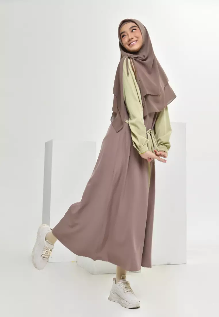 Rabbani - Gamis Dress Muslim Wanita Dreslim Dara Nina Exclusive Coklat