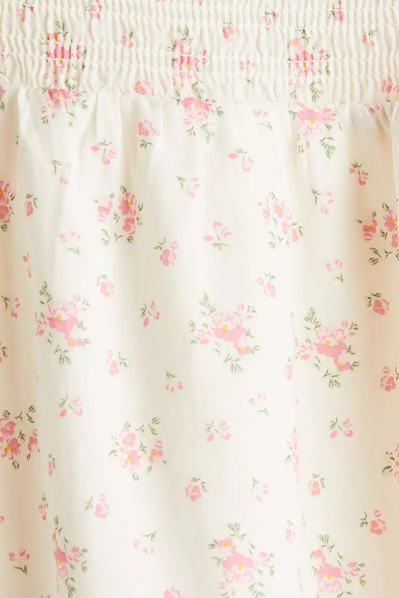 Puff-sleeved cotton dress