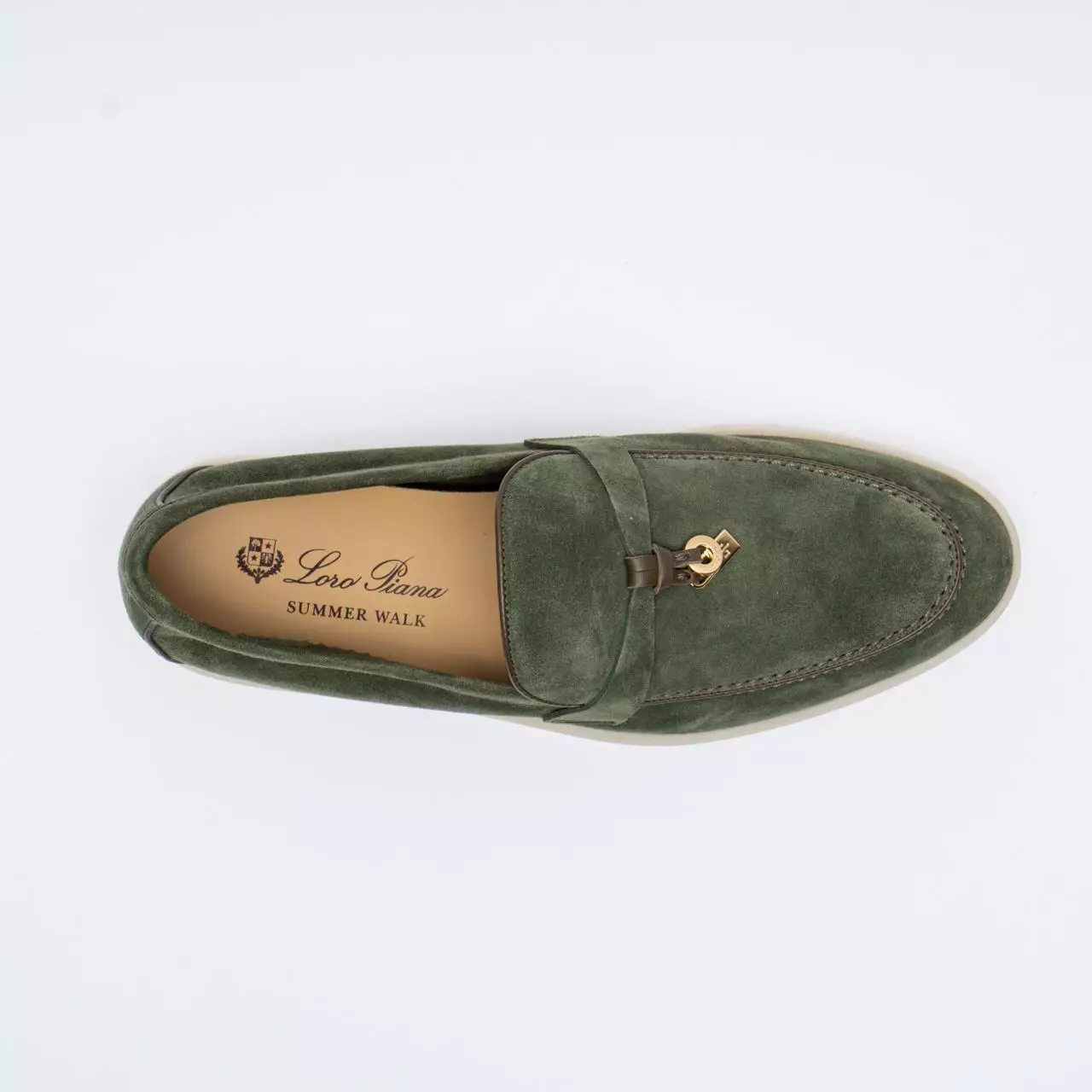 Summer Charms Walk Loafers Suede Ribbon Green