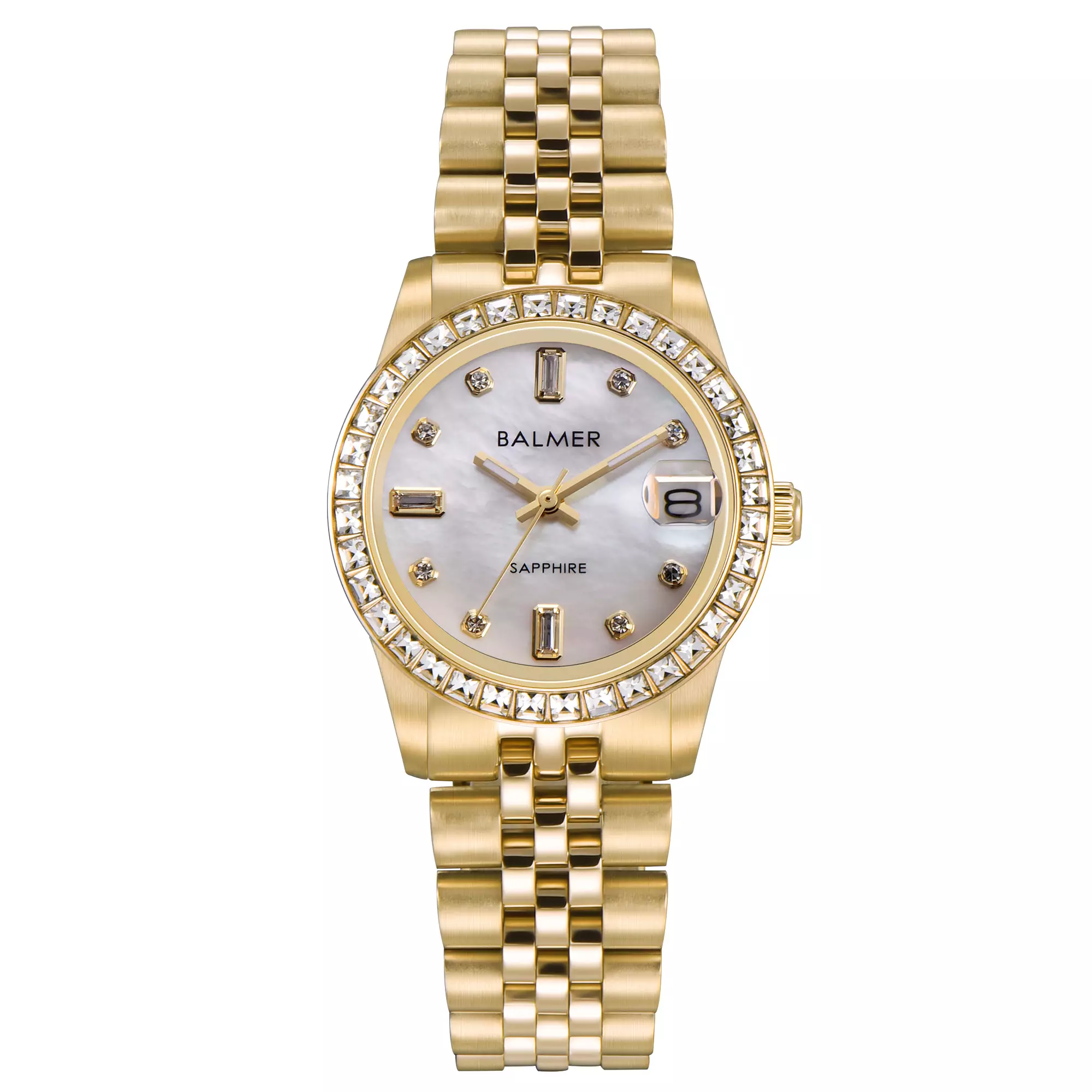 Jam Tangan Wanita Balmer 8191 Kaca Sapphire Stainless Steel