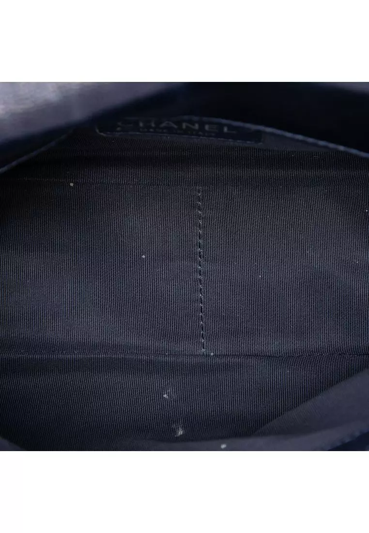 Pre-Loved Chanel Medium Quilted Glazed Calfskin Cc Plate Flap