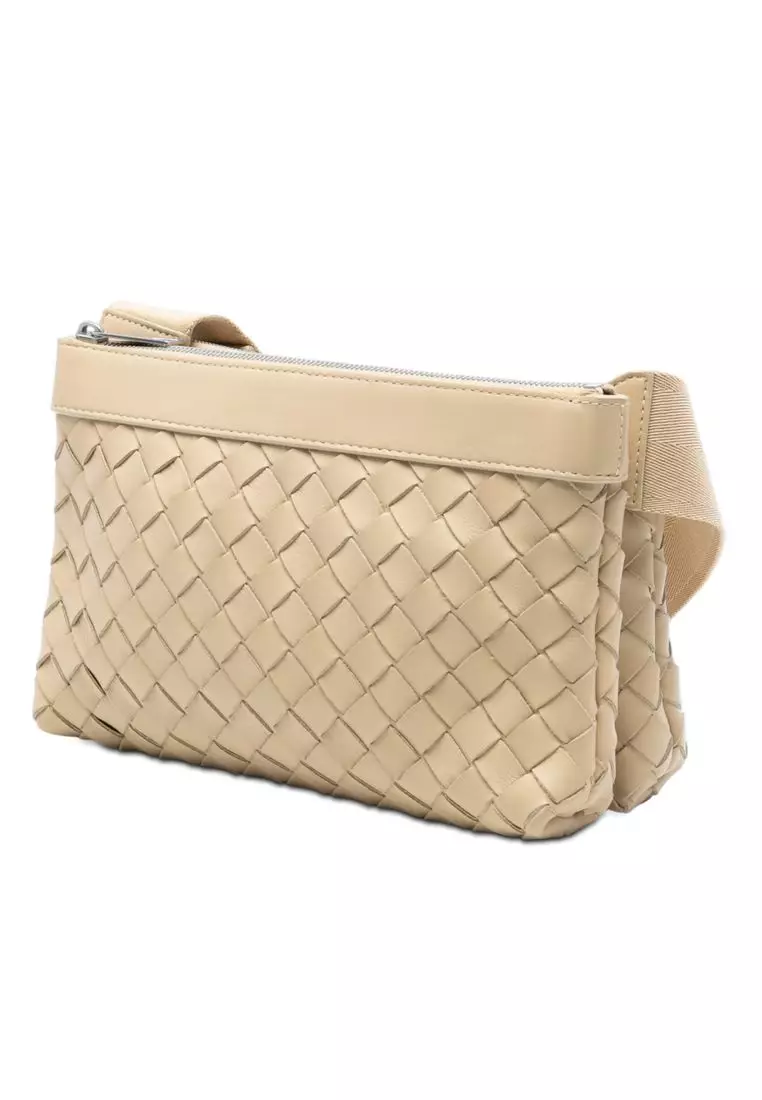 Pre-Loved Bottega Veneta Nappa Intrecciato Double Zip Crossbody