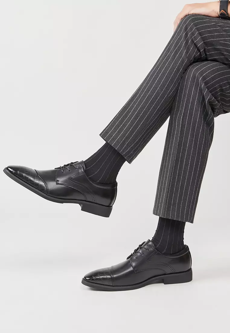 Spliced Faux Leather Derby Shoes KB05-6