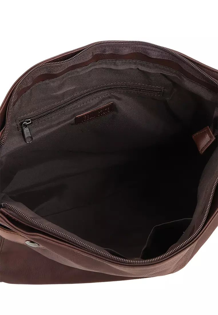 Distressed Leather Relay Crossbody Clutch