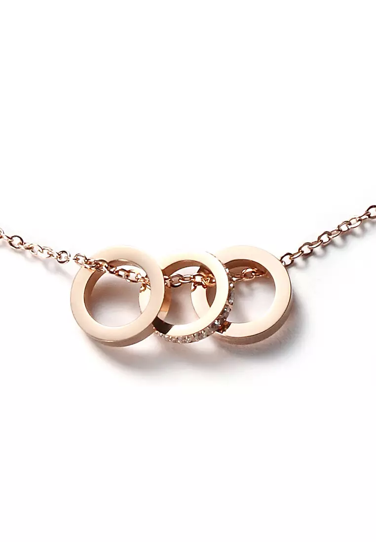 CELOVIS - Lynne Classic Tri-Chains with Dias Rose Gold Necklace