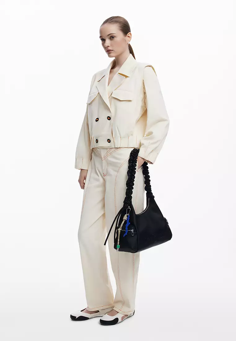 Medium 3D logo bag with ruched handle