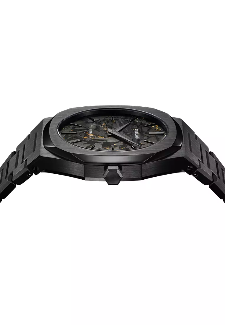 Black DLC Ultra Thin Bracelet Watch, 40 mm