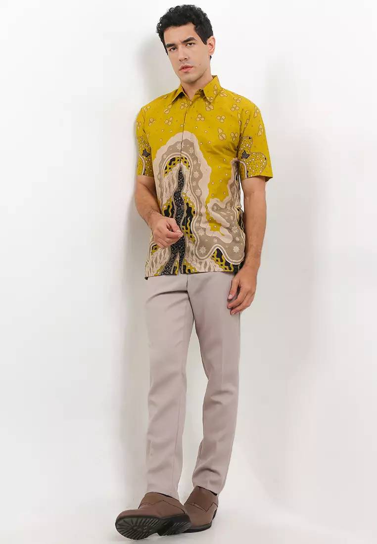 Mustika Kemeja Batik Premium Pria Casual Modern Lengan Pendek