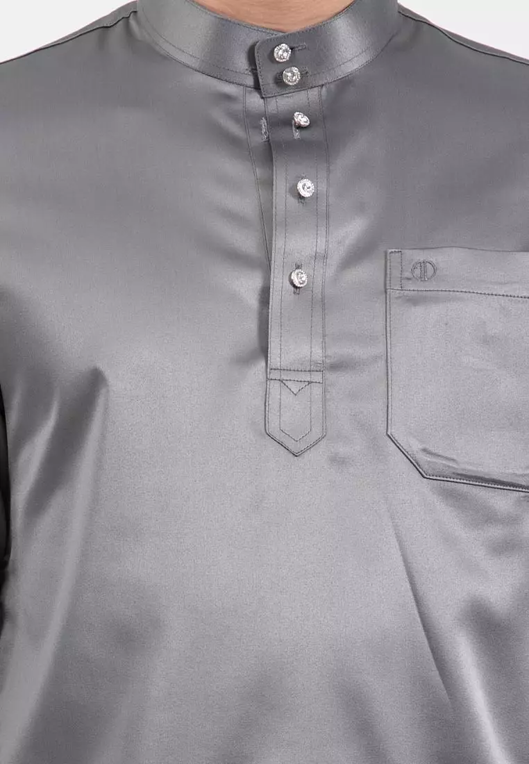 Alain Delon Slim Fit Baju Melayu - 19024006-95DkGrey