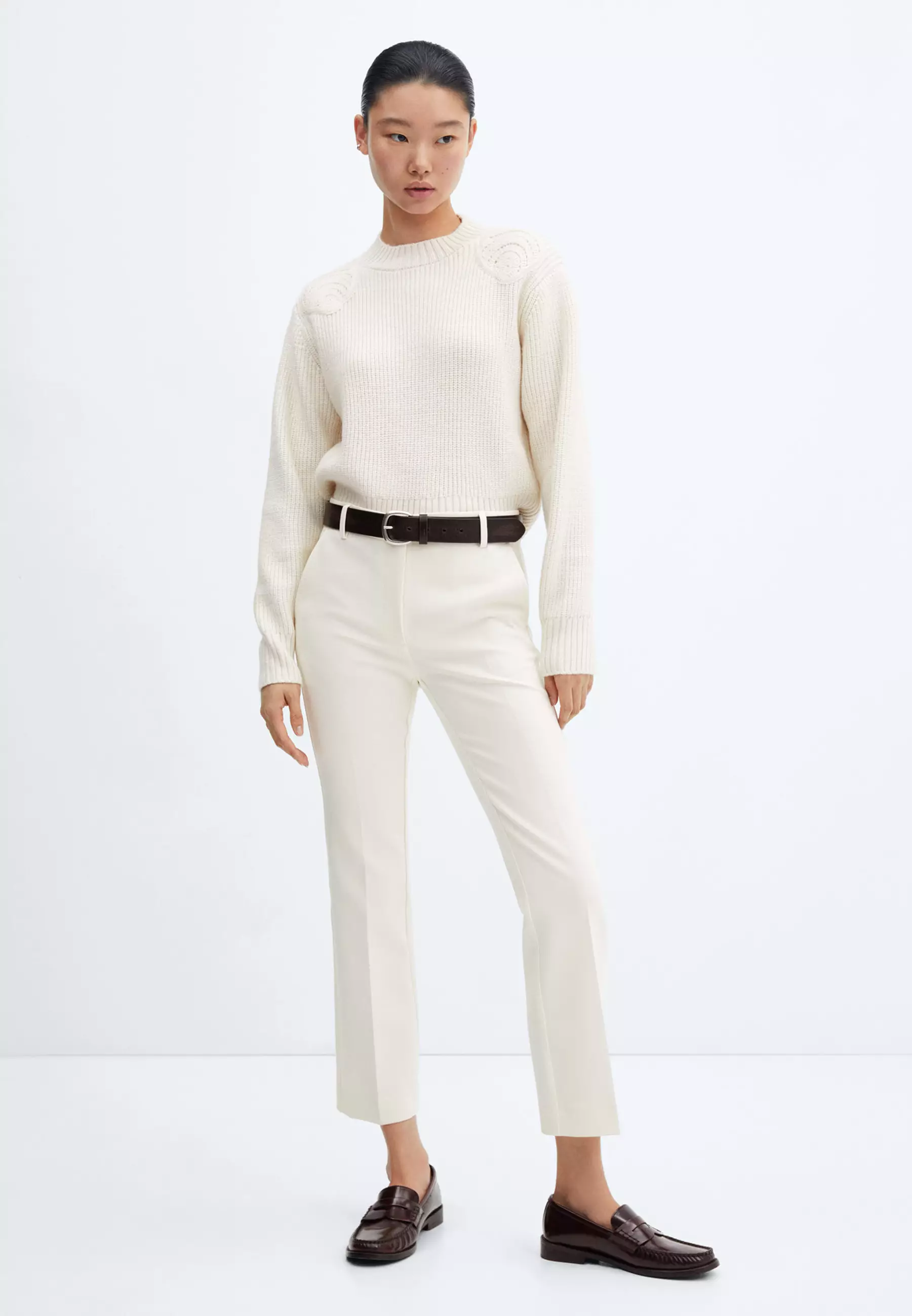 White hotsell cropped trousers