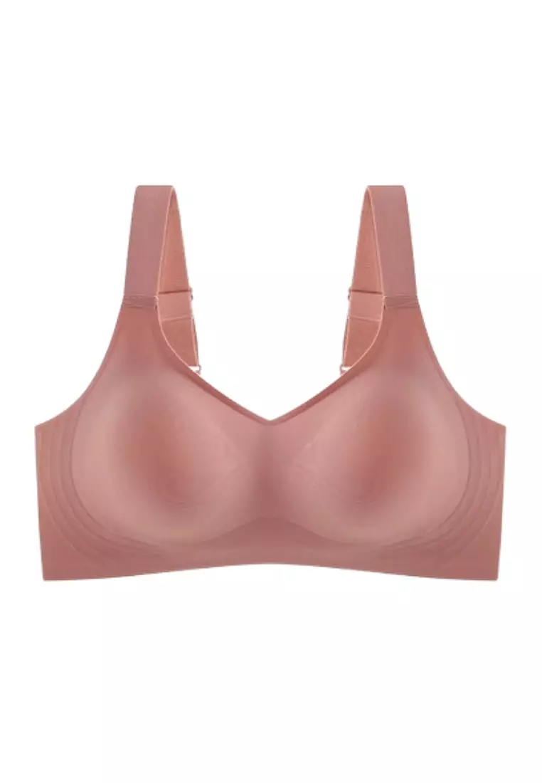 Premium Melinda Seamless Wireless Padded Support Bra in Pink
