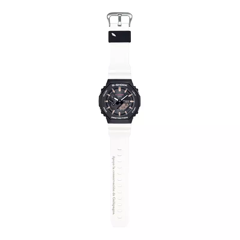 Jam Tangan Pria Casio G-Shock GA-B2100CD-1A7JR Charles Darwin Foundation For Galapagos Themed White Resin Band (JDM)