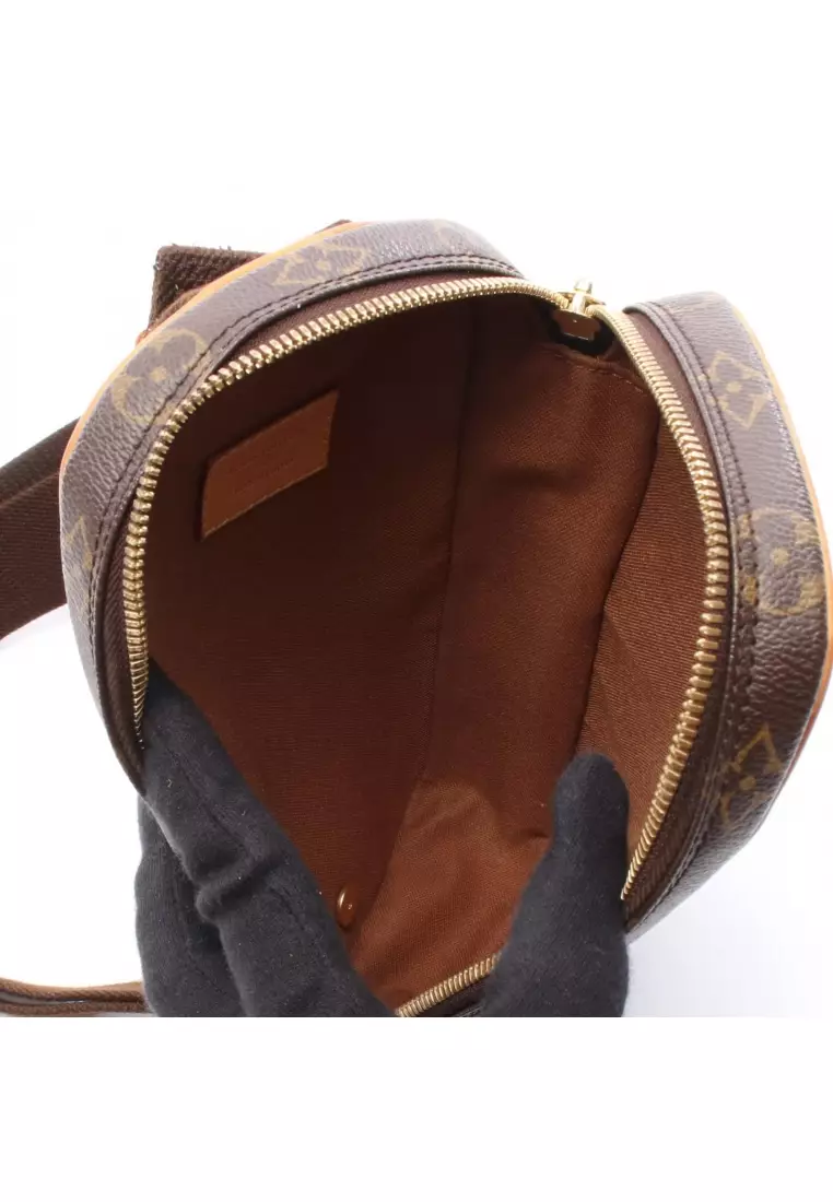 Pre-Loved Louis Vuitton pochette ganju monogram body bag PVC leather Brown