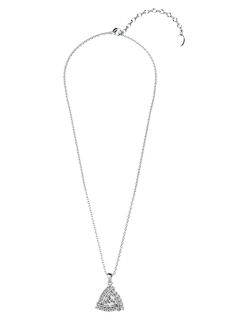 Tri Crystal Pendant WG - Kalung Crystal Swarovski by Her Jewellery