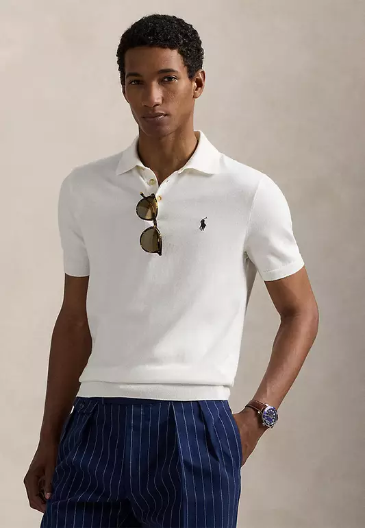 Cotton Polo-Collar Sweater