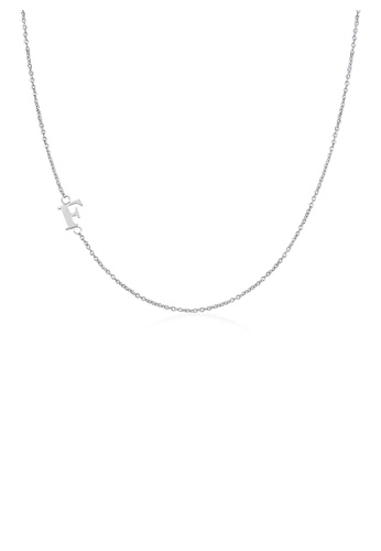 Moody Mood silver .925 Sterling Silver Sideway Letter F Necklace (18k white gold plating) DC26DACAF133E1GS_1