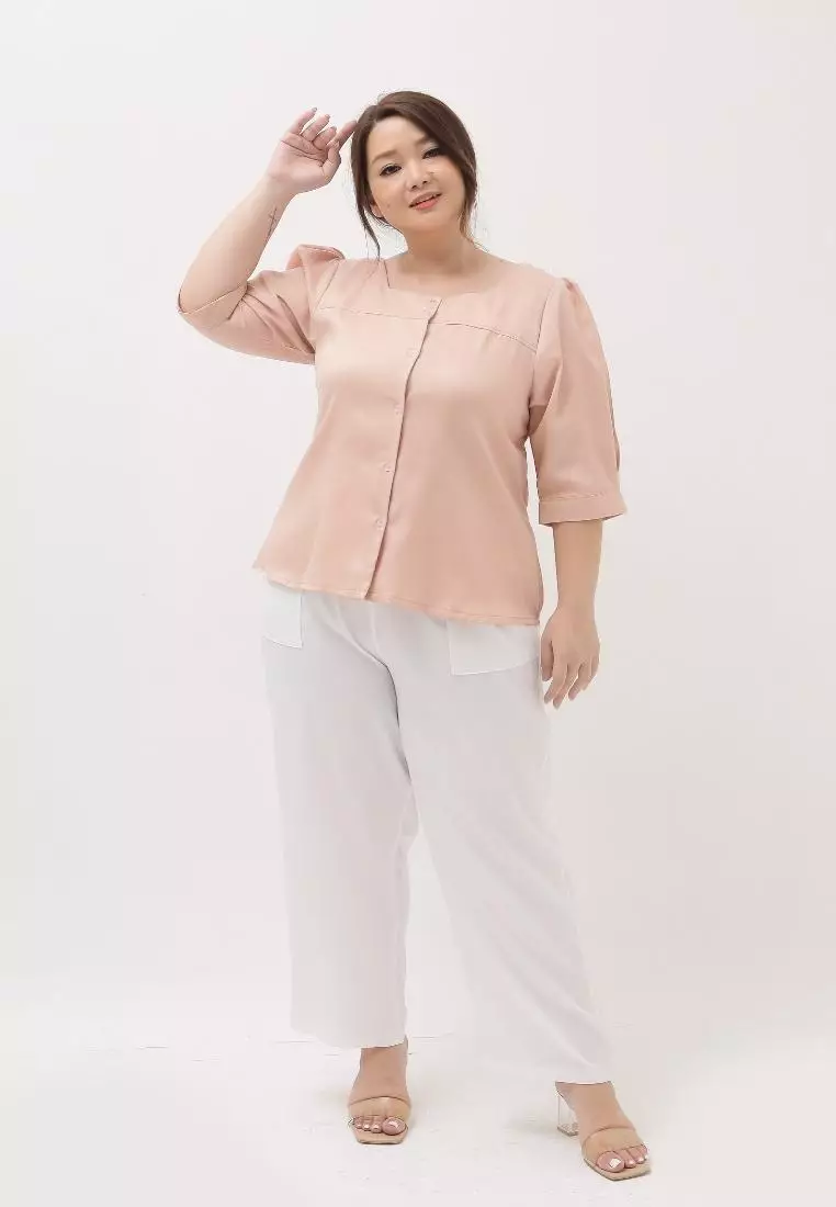 Plus Size Blouse Aubree Dusty Rose