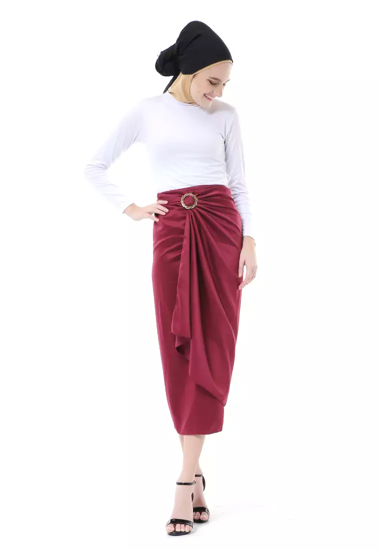 Cornelia Rok Lilit Polos Velvet Satin The Latest Today High Quality Premium - Maroon