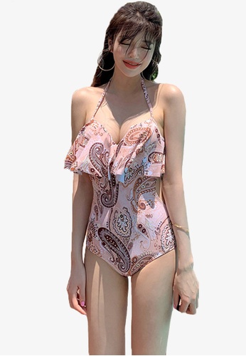 Halo multi Floral Printed Ruffles Swimsuit 24654US4855307GS_1