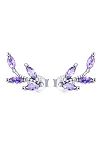 925 Signature silver 925 SIGNATURE Solid 925 Signature Silver Danette Purple Crystal Stud Earrings D9741AC908CDE2GS_1