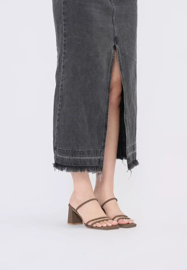 CLOUDFOAM STRAPPY BLOCK HEEL SLIDE