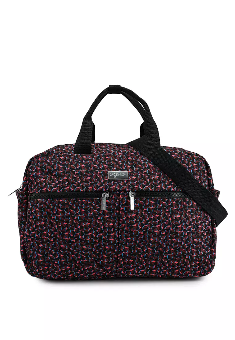 印花尼龍旅行大包