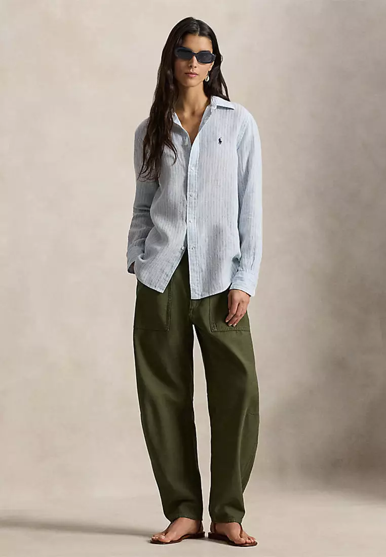 Classic Fit Striped Linen Shirt