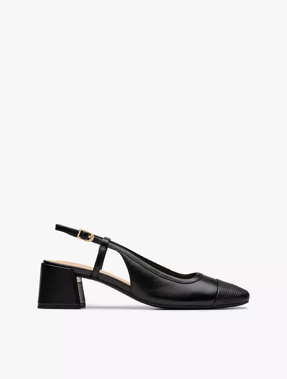 Clarks Nyta45 Sling Black Combi Lea