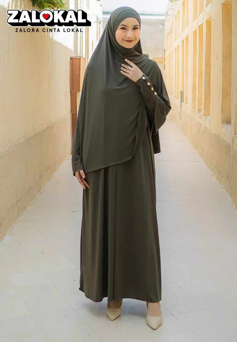 Hafisa Abaya Set Army