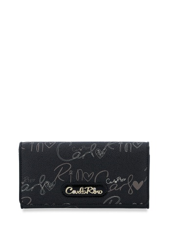 Carlo Rino black Black Calligraphy Monogram 2-fold Long Wallet 4C324AC3493044GS_1