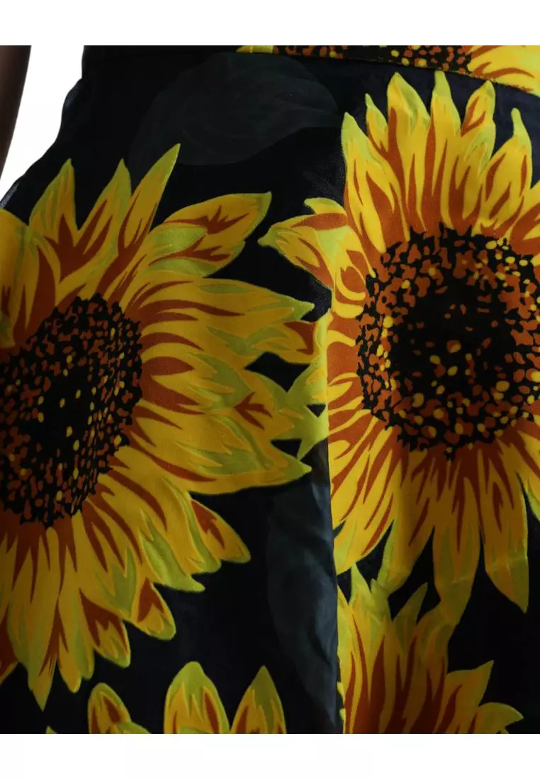 【VIP価格】DOLCE & GABBANA Sunflower Midi Dress Dolce & Gabbana Sunflower Print Midi Dress | Sendegaro US