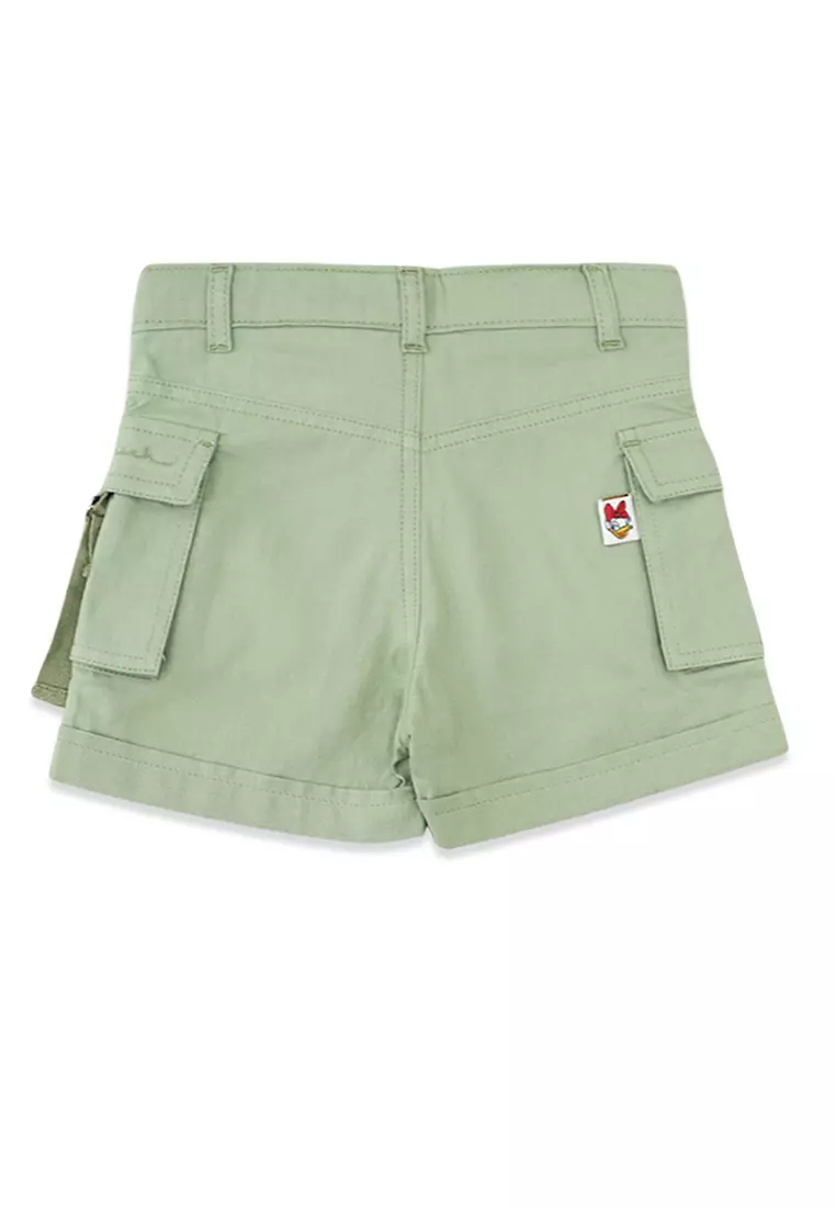 Short/ Celana Pendek Cargo Anak Perempuan Green/ Daisy Girls Rule