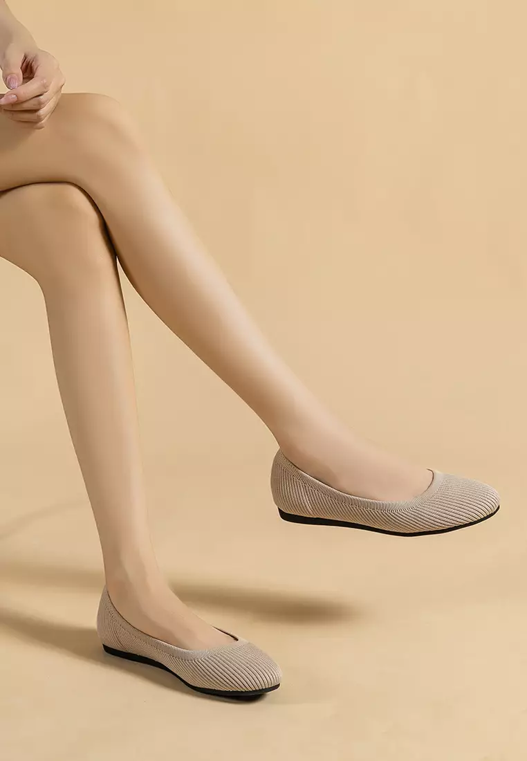 Round-toe Fly Knit‌ Flat Shoes TJ-Y2