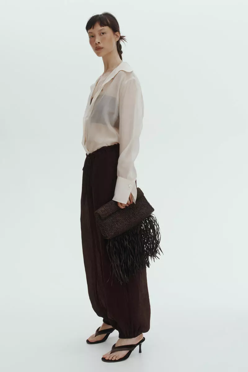 Balloon drawstring trousers