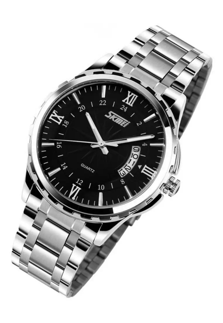 Jam Tangan Analog Pria Waterproof 30m Strap Tali Material Stainless Steel LO22 ORIGINAL