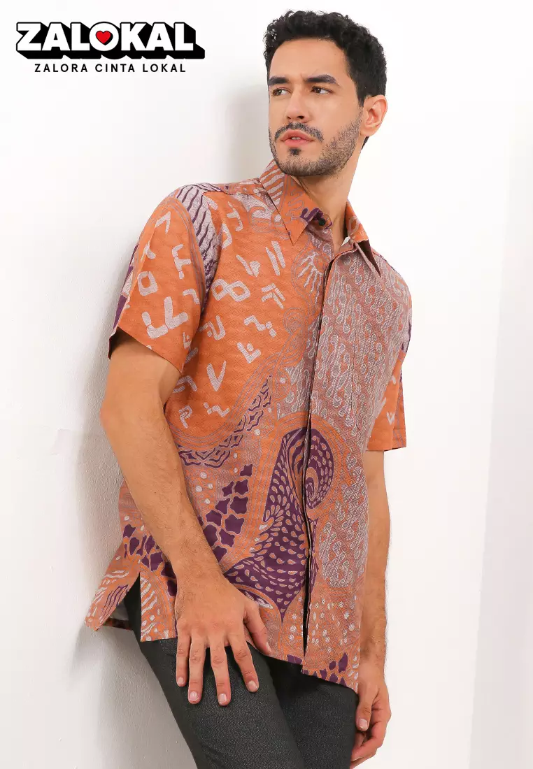 Hem Body Fit Batik Aksara Lontara