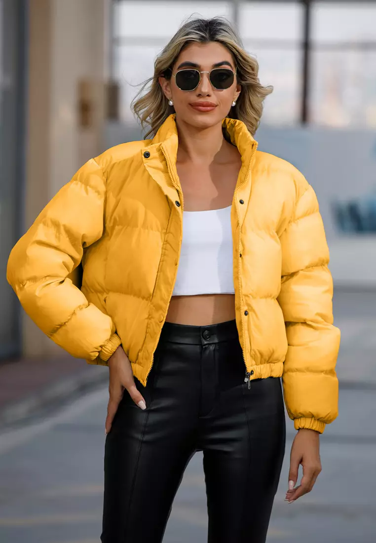 Buy HAPPY FRIDAYS Regular Cropped High Collar Coat AD601 2024