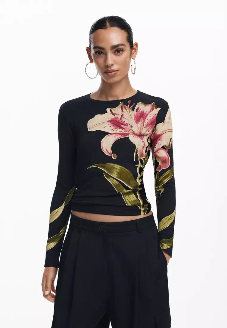 売れ筋商品|||デジグアル カットソー トップス レディース Women's Orchid long-sleeve T-shirt Black Desigual Women's Orchid long-sleeve T-shirt - Macy's